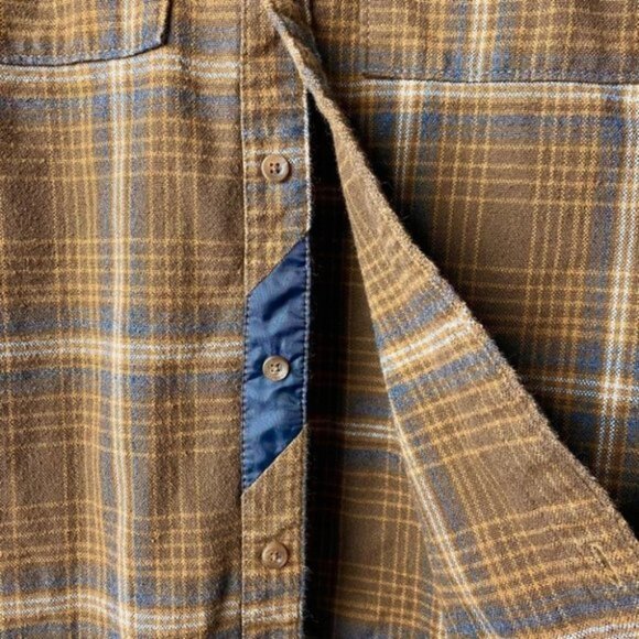 Volcom Mens Brown Plaid Classic Fit Button Up Long Sleeve Shirt - Picture 6 of 8